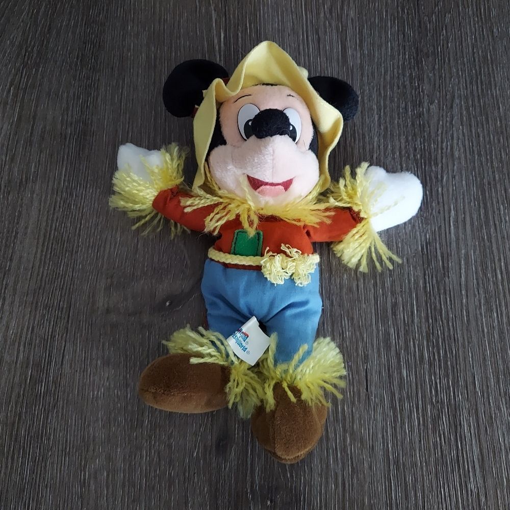 Disney Mickey Mouse Scarecrow Bean Bag Plush Toy 8"